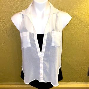 Sleeveless button down blouse